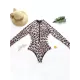 Animal Print High-Neck Zipper Long Sleeve One-Piece Wetsuit Animal Print High-Neck Zipper Long Sleeve One-Piece Wetsuit