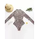 Animal Print High-Neck Zipper Long Sleeve One-Piece Wetsuit Animal Print High-Neck Zipper Long Sleeve One-Piece Wetsuit