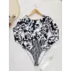 Long Sleeve Floral-Print Backless Wetsuit Long Sleeve Floral-Print Backless Wetsuit