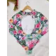 Long Sleeve Floral-Print Backless Wetsuit Long Sleeve Floral-Print Backless Wetsuit