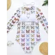Long Sleeve Mesh Floral-Print Backless One-Piece Swimwear Long Sleeve Mesh Floral-Print Backless One-Piece Swimwear