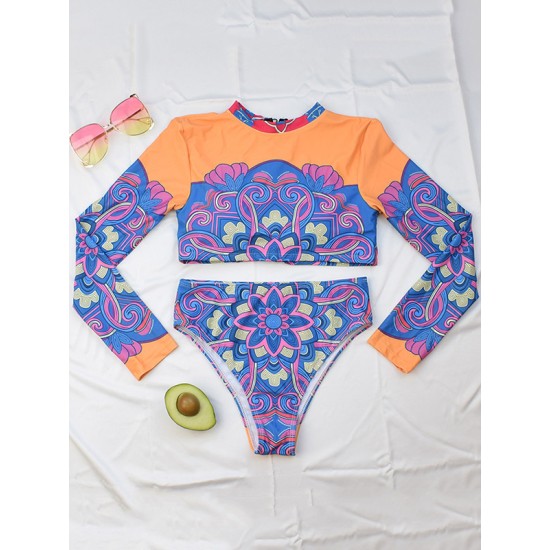 Floral Long Sleeve High-Waisted Wetsuit Floral Long Sleeve High-Waisted Wetsuit