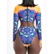 Floral Long Sleeve High-Waisted Wetsuit Floral Long Sleeve High-Waisted Wetsuit