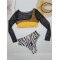 Long Sleeve Cover-Up Top One-Shoulder Bandeau High-Waisted Bikini Swimwear