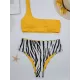 Long Sleeve Cover-Up Top One-Shoulder Bandeau High-Waisted Bikini Swimwear Long Sleeve Cover-Up Top One-Shoulder Bandeau High-Waisted Bikini Swimwear