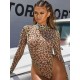 Long Sleeve Leopard Print Sexy One-Piece Swimwear Long Sleeve Leopard Print Sexy One-Piece Swimwear