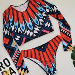 Floral Long Sleeve High-Waisted Wetsuit