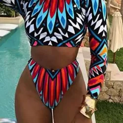 Floral Long Sleeve High-Waisted Wetsuit