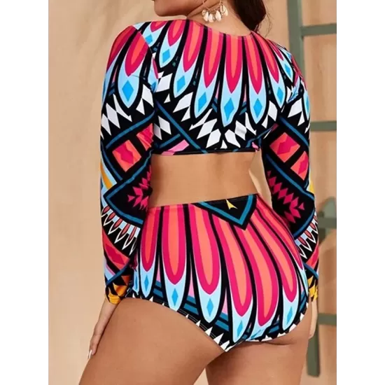 Floral Long Sleeve High-Waisted Wetsuit Floral Long Sleeve High-Waisted Wetsuit