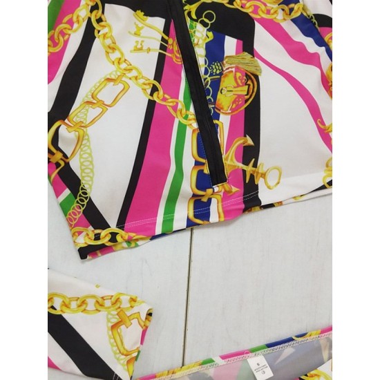 Floral Print Long Sleeve Zipper With Turban Wetsuit Floral Print Long Sleeve Zipper With Turban Wetsuit