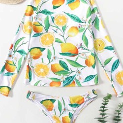 Floral Print Long Sleeve Round-Neck Tight Wetsuit