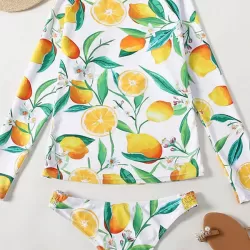 Floral Print Long Sleeve Round-Neck Tight Wetsuit