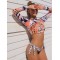 Floral Print Long Sleeve Tie Side Tight Wetsuit