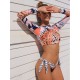 Floral Print Long Sleeve Tie Side Tight Wetsuit Floral Print Long Sleeve Tie Side Tight Wetsuit