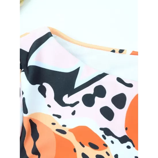 Floral Print Long Sleeve Tie Side Tight Wetsuit Floral Print Long Sleeve Tie Side Tight Wetsuit