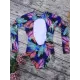 Sexy One-Piece Swimwear Backless Floral Long Sleeve Rash Guards Sexy One-Piece Swimwear Backless Floral Long Sleeve Rash Guards