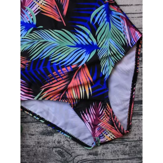 Sexy One-Piece Swimwear Backless Floral Long Sleeve Rash Guards Sexy One-Piece Swimwear Backless Floral Long Sleeve Rash Guards