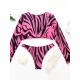 V-Neck Long Sleeve Striped Bralette Brazilian Split Bikini Swimwear V-Neck Long Sleeve Striped Bralette Brazilian Split Bikini Swimwear