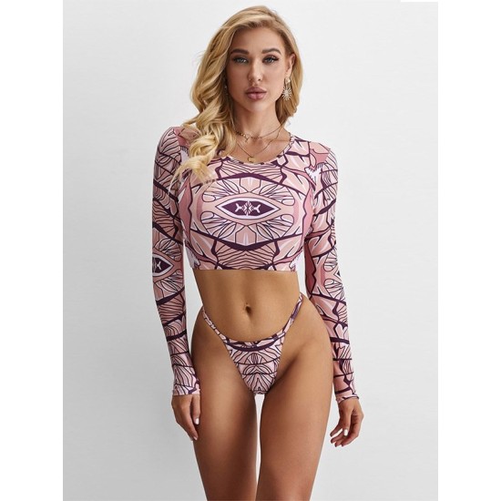 Floral Long Sleeve Round-Neck Brazilian Wetsuit Floral Long Sleeve Round-Neck Brazilian Wetsuit