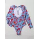 One-Piece Long Sleeve Floral Backless Round-Neck Wetsuit One-Piece Long Sleeve Floral Backless Round-Neck Wetsuit