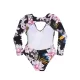 One-Piece Long Sleeve Deep V-Neck Floral Printed Backless Wetsuit One-Piece Long Sleeve Deep V-Neck Floral Printed Backless Wetsuit