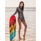 Split-Joint Long Sleeve Front Zipper Solid Color One-Piece Rash Guard Swimwear Split-Joint Long Sleeve Front Zipper Solid Color One-Piece Rash Guard Swimwear