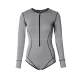 Split-Joint Long Sleeve Front Zipper Solid Color One-Piece Rash Guard Swimwear Split-Joint Long Sleeve Front Zipper Solid Color One-Piece Rash Guard Swimwear