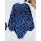 Belly-Hollow V-Neck Long Sleeve Leopard One-Piece Wetsuit Swimwear Belly-Hollow V-Neck Long Sleeve Leopard One-Piece Wetsuit Swimwear
