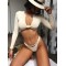 Deep V-Neck Solid Color Long Sleeve Sexy Split Wetsuit Swimwear