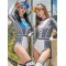 Stylish Round-Neck Long Sleeve Printing Sexy Slim One-Piece Wetsuit Swimwear