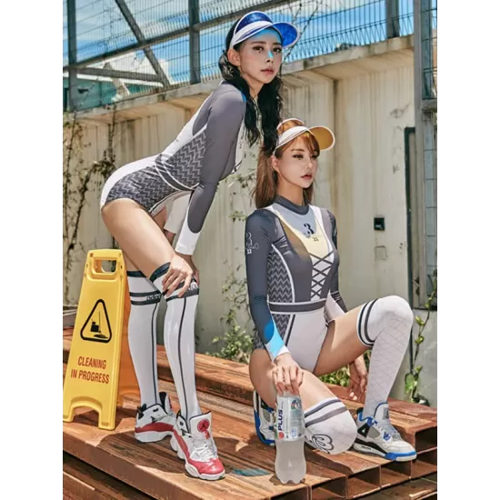 Stylish Round-Neck Long Sleeve Printing Sexy Slim One-Piece Wetsuit Swimwear Stylish Round-Neck Long Sleeve Printing Sexy Slim One-Piece Wetsuit Swimwear