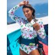 Fashion Floral Print Zipper One-Piece Wetsuit Swimwear Fashion Floral Print Zipper One-Piece Wetsuit Swimwear