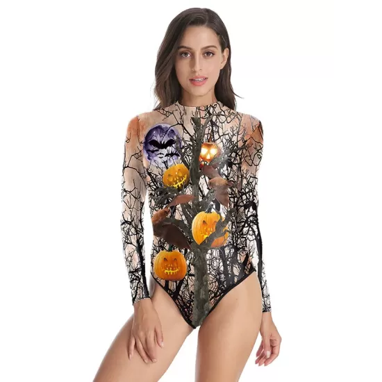 Halloween Pumpkin-Print Long-Sleeves Wetsuit Halloween Pumpkin-Print Long-Sleeves Wetsuit