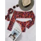 Floral Printed Off-Shoulder Long-Sleeves Wetsuit Floral Printed Off-Shoulder Long-Sleeves Wetsuit