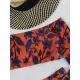 Floral Printed Off-Shoulder Long-Sleeves Wetsuit Floral Printed Off-Shoulder Long-Sleeves Wetsuit