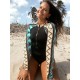 Long-Sleeves Plaid Split-Joint One-Piece Wetsuit Long-Sleeves Plaid Split-Joint One-Piece Wetsuit