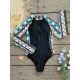 Long-Sleeves Plaid Split-Joint One-Piece Wetsuit Long-Sleeves Plaid Split-Joint One-Piece Wetsuit