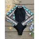 Long-Sleeves Plaid Split-Joint One-Piece Wetsuit Long-Sleeves Plaid Split-Joint One-Piece Wetsuit