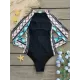 Long-Sleeves Plaid Split-Joint One-Piece Wetsuit Long-Sleeves Plaid Split-Joint One-Piece Wetsuit