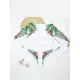 Long-Sleeves Floral Printed Split Wetsuit Long-Sleeves Floral Printed Split Wetsuit