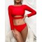 Long Sleeves Solid Color Hollow Split Wetsuit