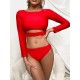 Long Sleeves Solid Color Hollow Split Wetsuit Long Sleeves Solid Color Hollow Split Wetsuit