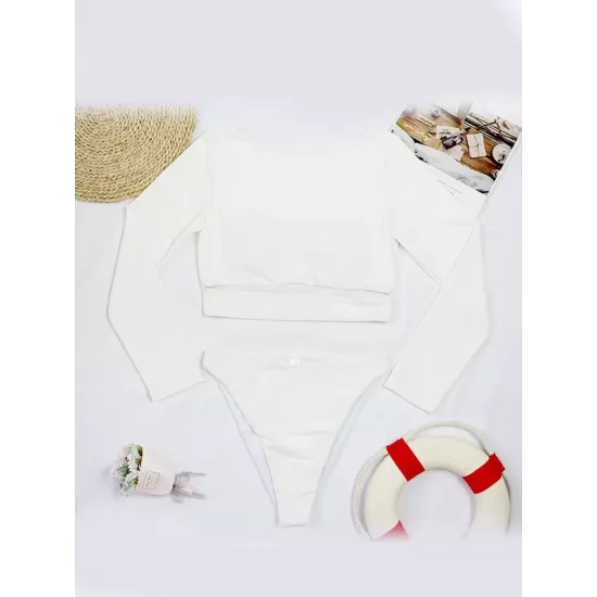 Long Sleeves Solid Color Hollow Split Wetsuit Long Sleeves Solid Color Hollow Split Wetsuit