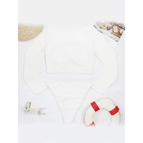 Long Sleeves Solid Color Hollow Split Wetsuit Long Sleeves Solid Color Hollow Split Wetsuit