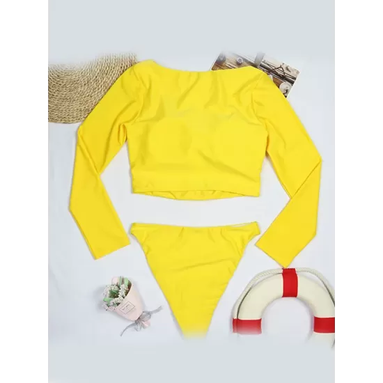 Long Sleeves Solid Color Hollow Split Wetsuit Long Sleeves Solid Color Hollow Split Wetsuit