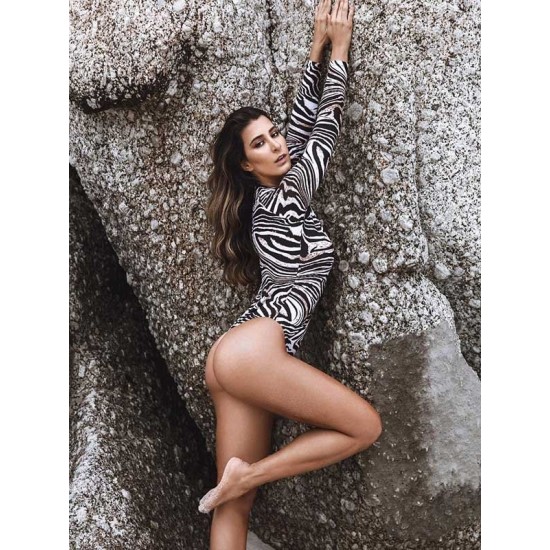 Zebra Stripes Long Sleeve One-Piece Wetsuits Zebra Stripes Long Sleeve One-Piece Wetsuits