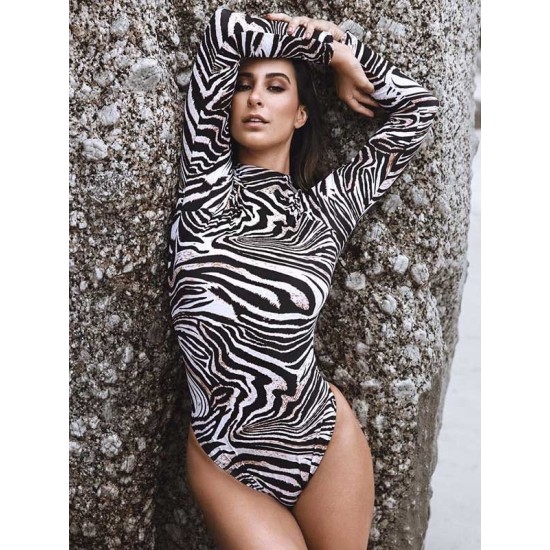 Zebra Stripes Long Sleeve One-Piece Wetsuits Zebra Stripes Long Sleeve One-Piece Wetsuits