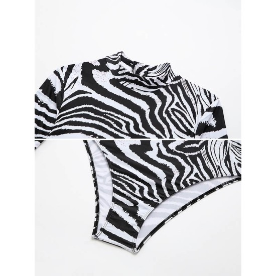 Zebra Stripes Long Sleeve One-Piece Wetsuits Zebra Stripes Long Sleeve One-Piece Wetsuits