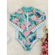 Long Sleeved Floral Printed Zipper One-Piece Wetsuits Long Sleeved Floral Printed Zipper One-Piece Wetsuits