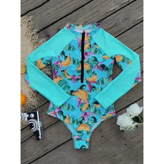 Fruit Printed Long Sleeves Zipper Surfing One-Piece Wetsuit Fruit Printed Long Sleeves Zipper Surfing One-Piece Wetsuit
